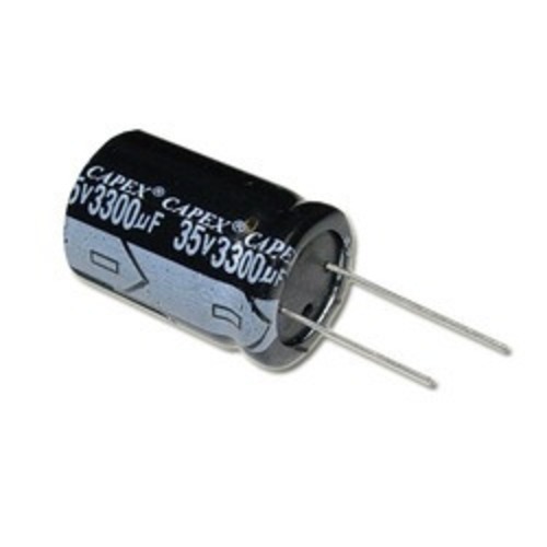 3300uf/25v Capacity 50 Hz Cylindrical Aluminum Electrolytic Capacitor