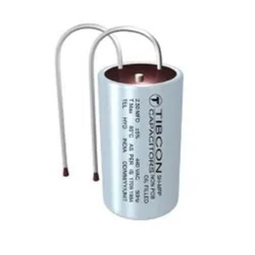 Silver 440 Voltage 50 Hz Aluminum Cylindrical Oil Filled Fan Capacitor