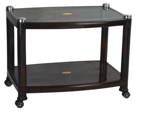 50 X 76 X 41 Cm पर्यावरण के अनुकूल और आसानी से इकट्ठा होने वाला 4 पहियों वाला प्लास्टिक टेबल