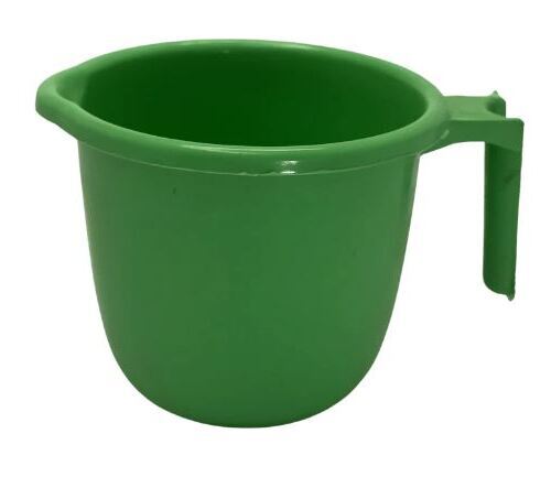 Green 7 Inch Lightweight Leak-Resistant Plain Plastic Bath Mug For Bathroom