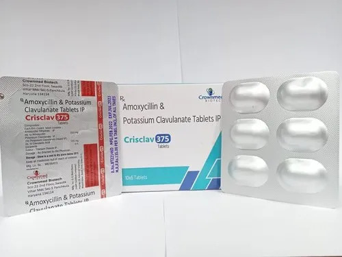 Amoxycillin And Potassium Clavulanate - 375 mg Tablets IP | Highly Effective, Allopathic Medicine for Bacterial Infections, Dosage as Directed by Physician, Store in Cool and Dry Place