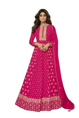 Anti Wrinkle And Quick Dry 3-4 Th Sleeves Cotton Silk Anarkali Suit