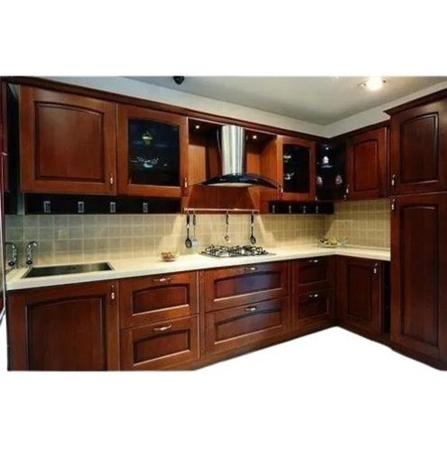 Eco Friendly Indian Style Marble Countertop Solid Wood Modular Kitchen Carpenter Assembly