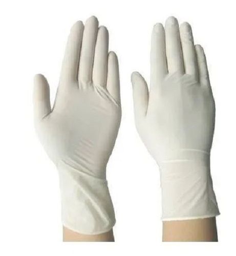 Cream Plain White Double Layer Protection Disposable Latex Surgical Gloves For Hospitals