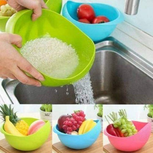 Rice, Fruits, Vegetable, Noodles, Pasta Plastic Washing Bowl (Strainer)