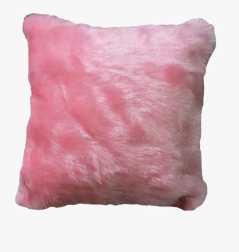 Pink 16 X 16 Inch 300 Gram Plain Dyed Styles Square Soft Fur Cushions 