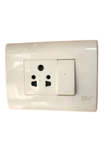 White 6 X 4 Inches Size 220 - 240 Volt 6 Amp Polycarbonate Based Modular Switches