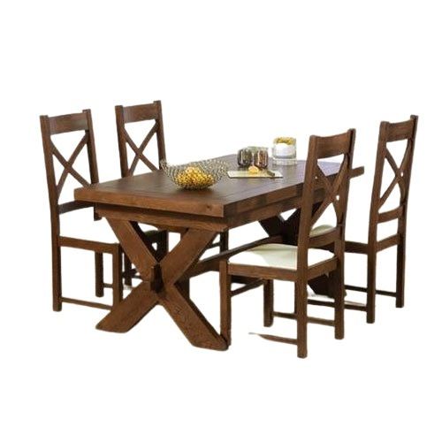 Indian Style Eco Friendly Washable Solid Plywood Wooden Dining Table Set 