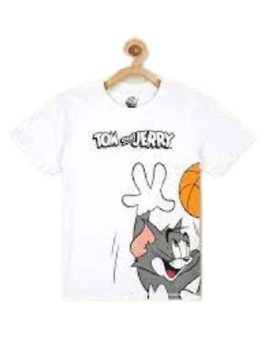 Printed Pattern Casual Wear Round Neck Short Sleeve Cotton T Shirts - Cotton, Size: S-XXXL, Color: White | Breathable, Washable, Stylish Design