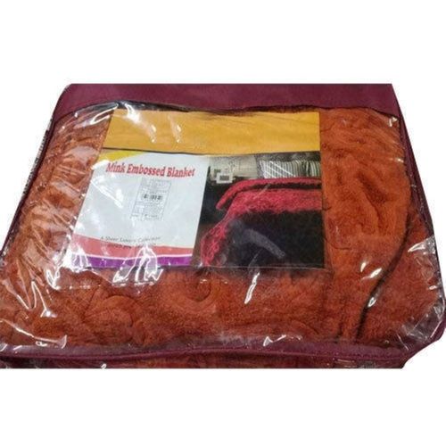 Queen Size Soft Durable Plain Portable Woolen Mink Embossed Blanket