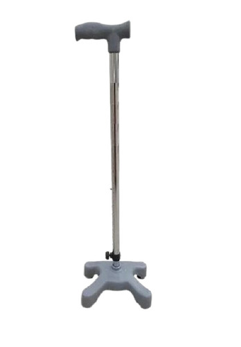 Manually Operated Polished Finish Corrosion Resistant Metal Adjustable Height Handicapped Walking Stick