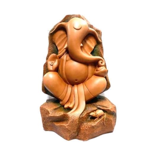 22x14 Inches Polished Handcrafted Floor And Table-Top Mounted Stone Ganesh Statue