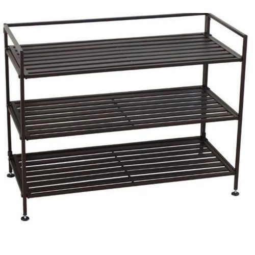 40x12x34 Inches Non-Foldable Water-Resistance Three Decker Iron Shoe Rack