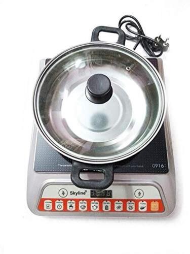 White Induction Cooker With Steel Pot 2000W