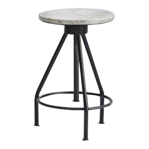 Iron Stool With Steel Footstool And Wooden For Various Use