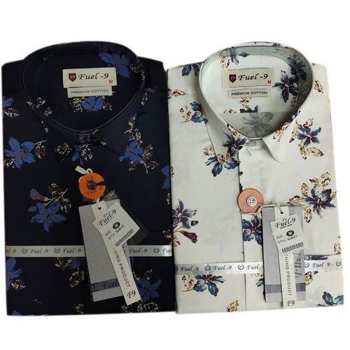 Men Full Sleeves Designer Printed Cotton Shirt For Party Wear