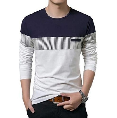 Mens Full Sleeve Round Neck Casual Wear Regular Fit Cotton T-Shirt