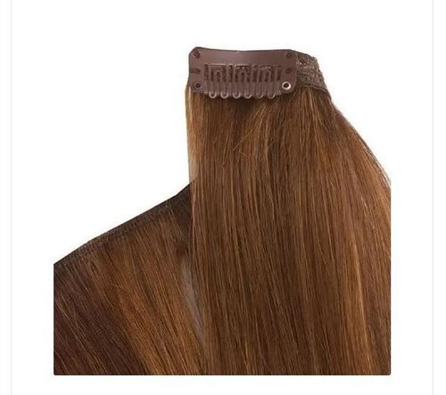 Natural Brown Straight Clip Hair Extension With 28 Inch Size