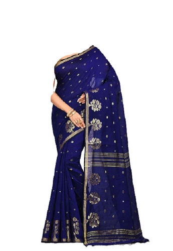 Party Wear Printed Comfortable Shiny Cotton Zari Fancy Saree For Ladies