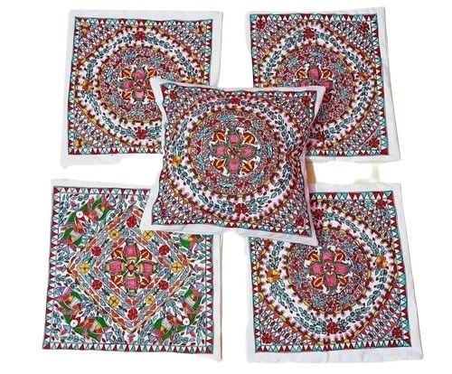 Multicolor 5 Pieces Pack 15 X 15 Inches Printed Pure Cotton Pillow Cover