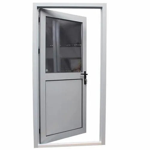 7 Feet 10 Mm Thick Powder Coated Rectangular Aluminium Hinged Glass Door