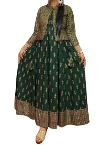 Ladies Full Sleeve Printed Pattern Casual Wear Pure Cotton Material Kurtis