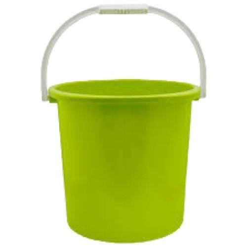 Green Plain Medium Size Round Shape Pp Plastic Bucket With Handle