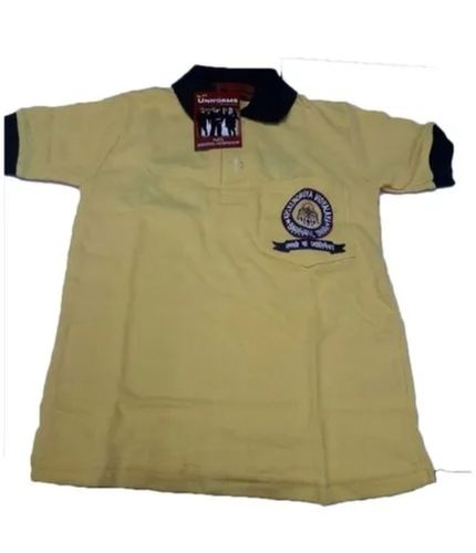 Short Sleeves Polo Neck Button Closure Chest Pocket Breathable Cotton School Uniform  Age Group: 3-8