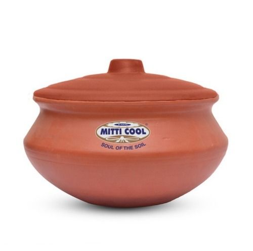 2 Kilogram 8 Mm Thick Round Polished Finish Clay Pot For Cooking 