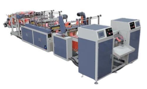 Fully Automatic Double-Lines Star Sealing T-shirt Bag on Roll Making Machine