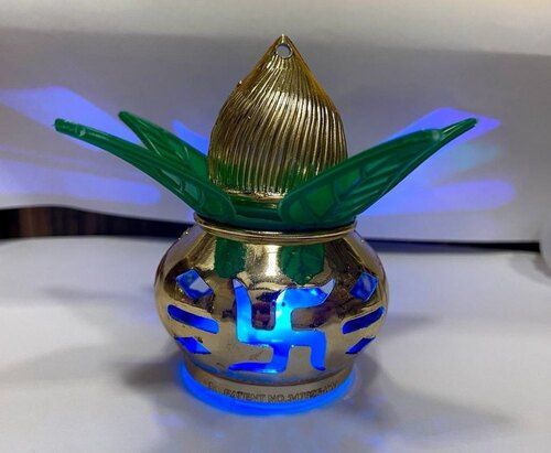 Golden Brass Painted Led Kalash, 9 Cm Height ,10 Cm Width