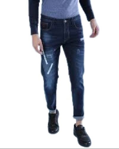 Mens Plain Dyed Casual Wear Skin Friendly Regular Fit Straight Denim Jeans