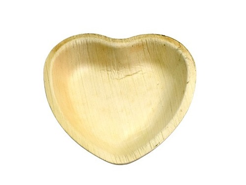 इवेंट और पार्टी सप्लाई के लिए ब्राउन प्लेन हार्ट शेप डिस्पोजेबल एरेका लीफ प्लेट्स