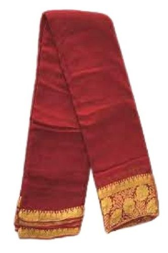 Maroon With Golden Plain Pattern Comfortable Feel On Skin Lightweight Stylish Chiffon Saree