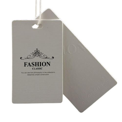 Grey 1 Mm Thick Rectangular Cardboard Paper Offer Printed Garment Tags 