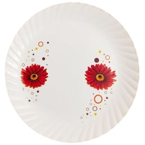 12 Inch Round Shape Flower Printed Plastic Material Dinner Plates Application: Event And Party Supplies