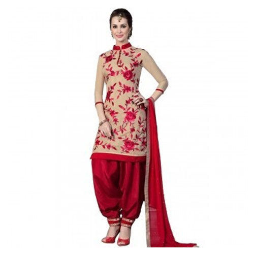 Indian 3/4Th Sleeves Summer And Party Wear Printed Soft Cotton Salwar Suit For Ladies 