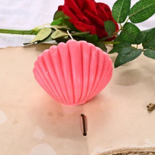 300 Gm Beeswax Pink Sheel Big Shell Candle, Burn Time Of 18 To 20 Hours