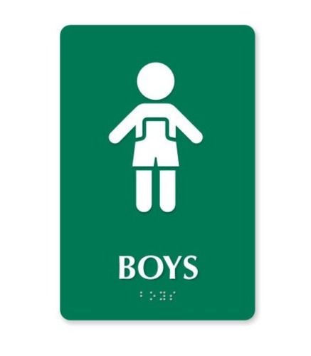 6 X 9 Inches Vertical Acrylic Logo Sign Board With Boys Pictogram  Application: Indoor Outdoor