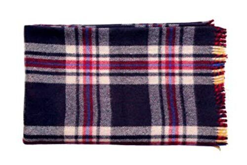 98 X 78 Inches Washable Domestic Grade Plaid Printed Woolen Blanket