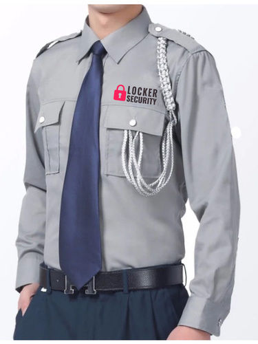 Grey And Blue Cotton Men Locker Security Uniform For Office