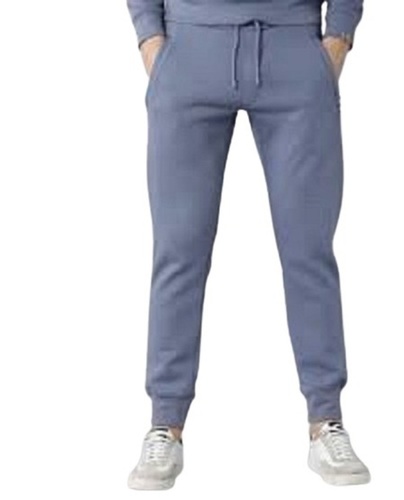Regular Mens Causal Wear Plain Grey Cotton Track Pant