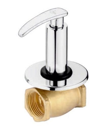 Silver 25 Mm Chrome Finish Wall Mounted Durable Brass Flush Cock 