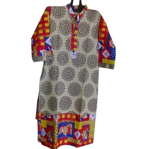 Breathable Daily Wear Washable Printed 3/4th Sleeve Cotton Fancy Kurti 