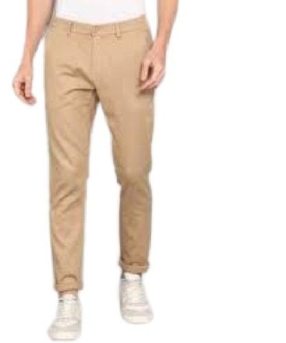 Brown Men Plain Formal Wear Regular Triple Pocket High Quality Cotton Trousers