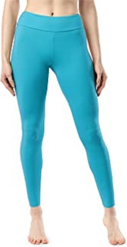 Sky Blue Ladies Plain Pattern Pure Cotton Material Casual Wear Slim Fit Leggings