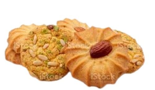 Round Shape Hygienically Packed Sweet Tasty Dry Fruit Bakery Biscuit