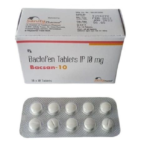 Bacsan-10 Bacflofen Tablet Ip 10Mg, 10X10 Tablets Blister Pack General Medicines