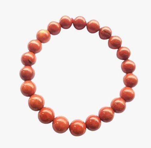 3 Inch 30 Gram Adjustable And Fashionable Coral Red Jasper Bracelet  Gender: Women