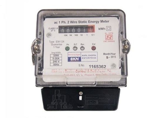 300 Grams Abs Plastic Material 0.5 Watt Electronic Energy Meter  Accuracy: 2  %